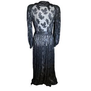Vintage silk black maxi robe
